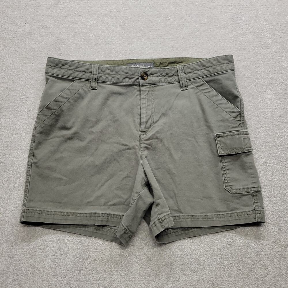 Eddie Bauer Women's Size 12 Olive Green Cargo Shorts Outdoor Hiking Casual